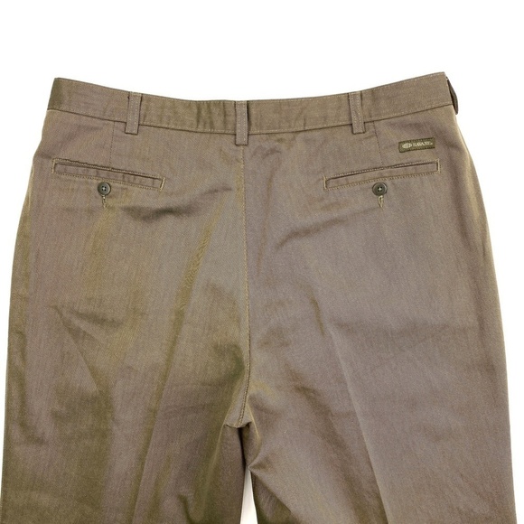 Savane Pleated Straight Leg Men's size 38x32 Medium Wash Brown Dress Pants - Picture 3 of 5